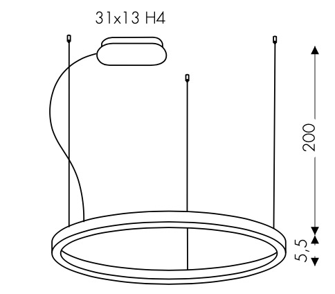 Dimensioni lampadario Bellai Home